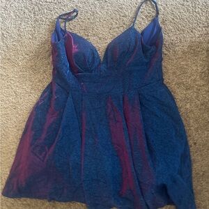 B Darlin Glittering Blue and Red Dress